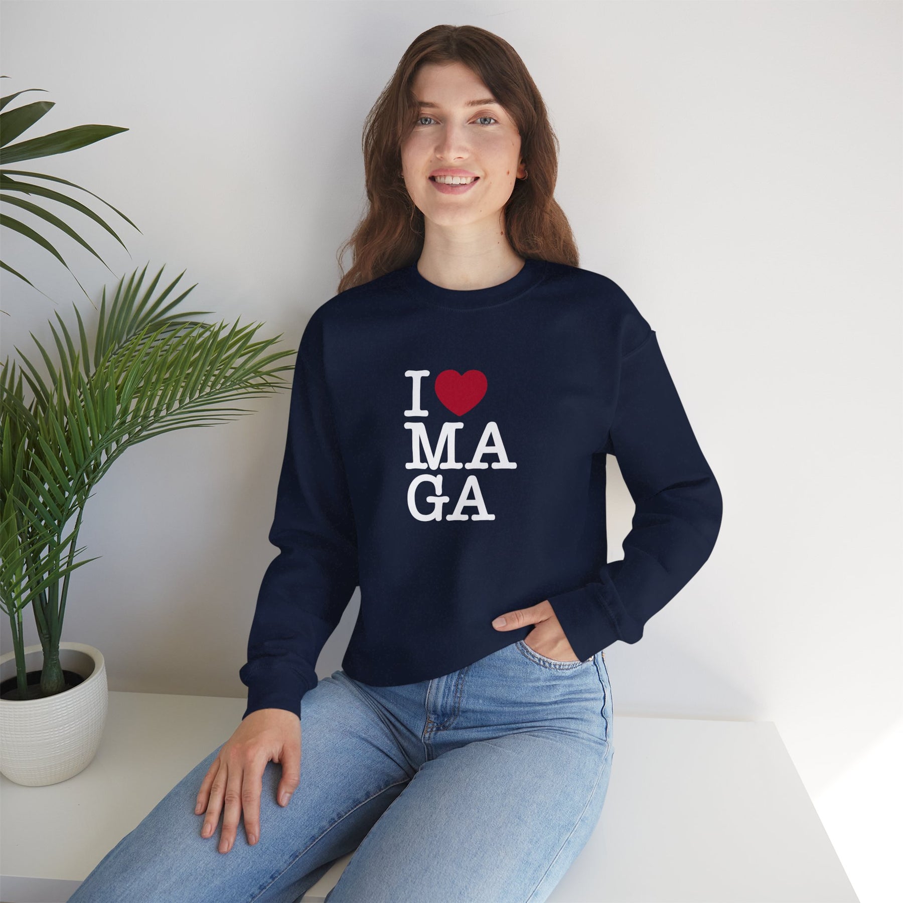 I Love MAGA Crewneck Sweatshirt